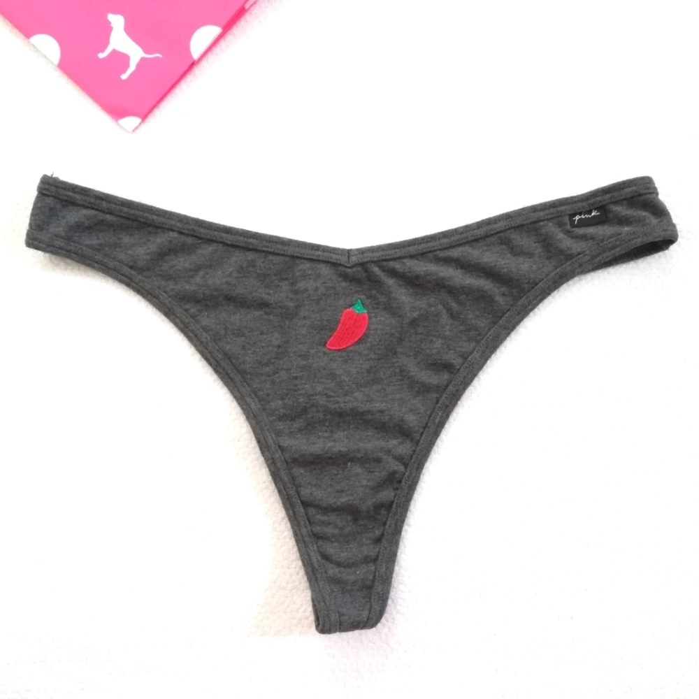 VS PINK Logo Cotton Thong Valentines Day Large Red Hot Chili Pepper RHCP nwt new